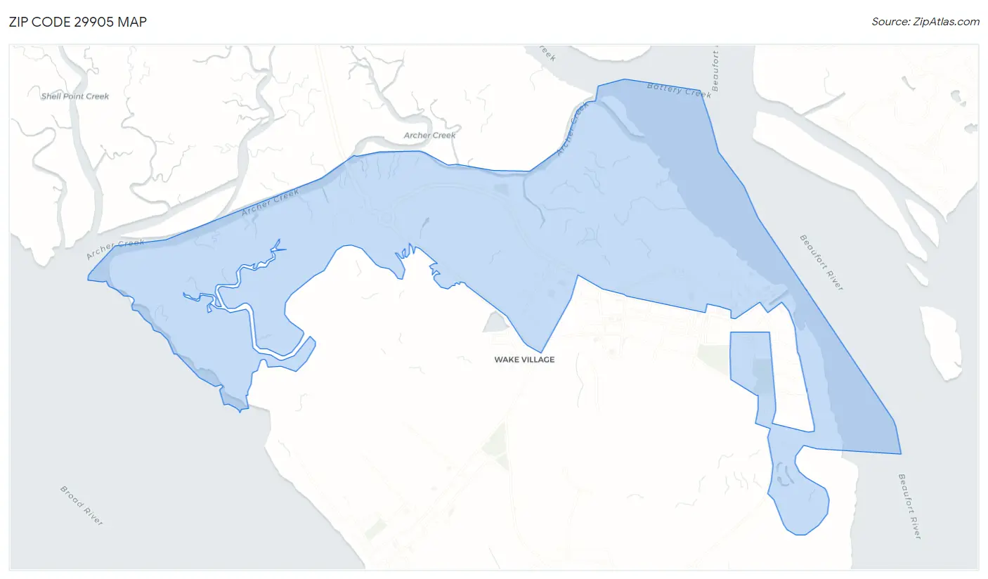 Zip Code 29905 Map