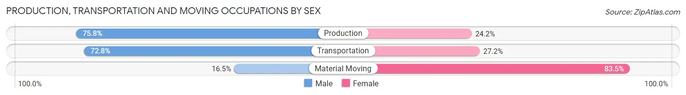 Production, Transportation and Moving Occupations by Sex in Zip Code 29924
