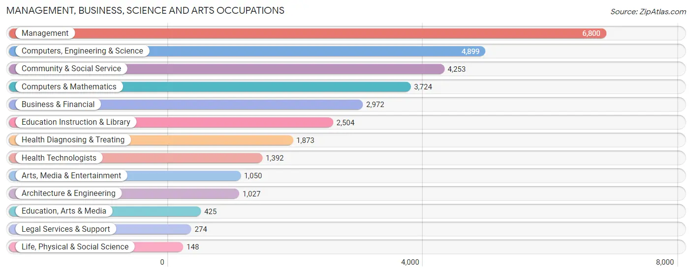 Management, Business, Science and Arts Occupations in Zip Code 30040