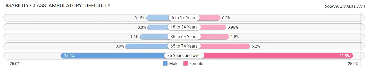 Disability in Zip Code 30075: <span>Ambulatory Difficulty</span>