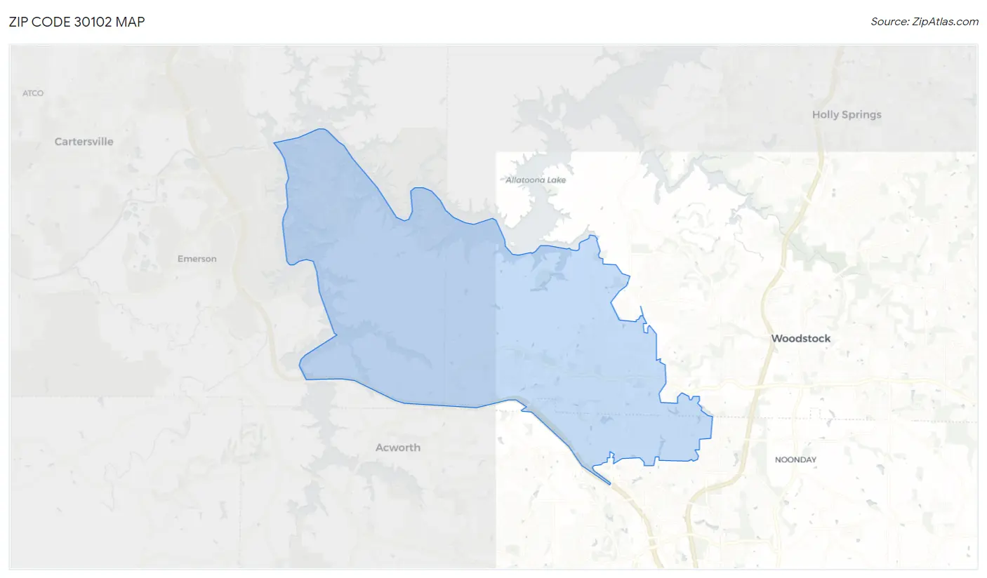 Zip Code 30102 Map