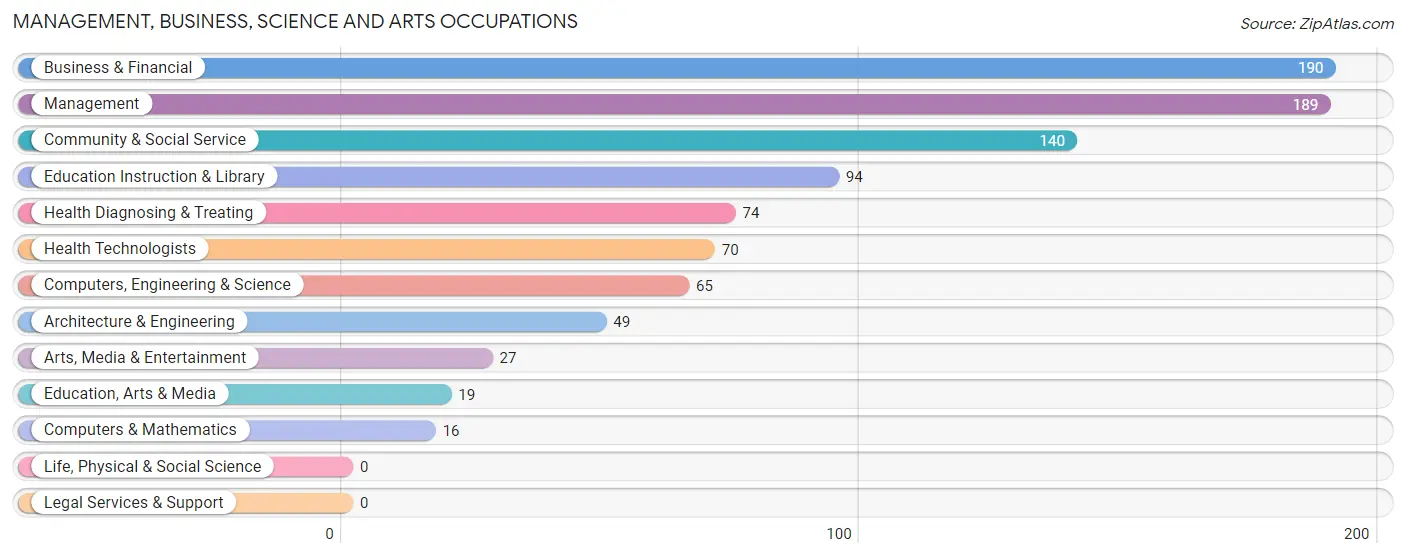 Management, Business, Science and Arts Occupations in Zip Code 30205