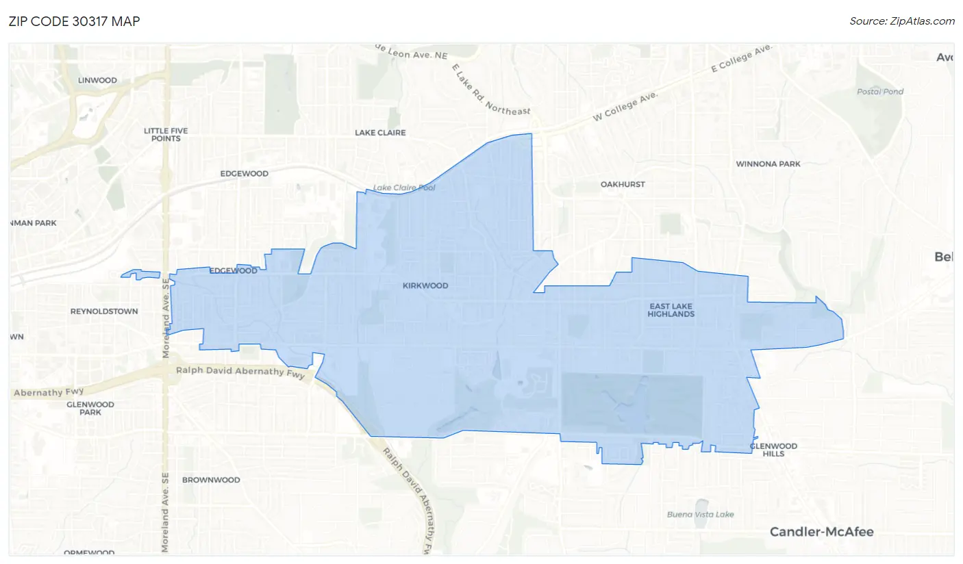 Zip Code 30317 Map