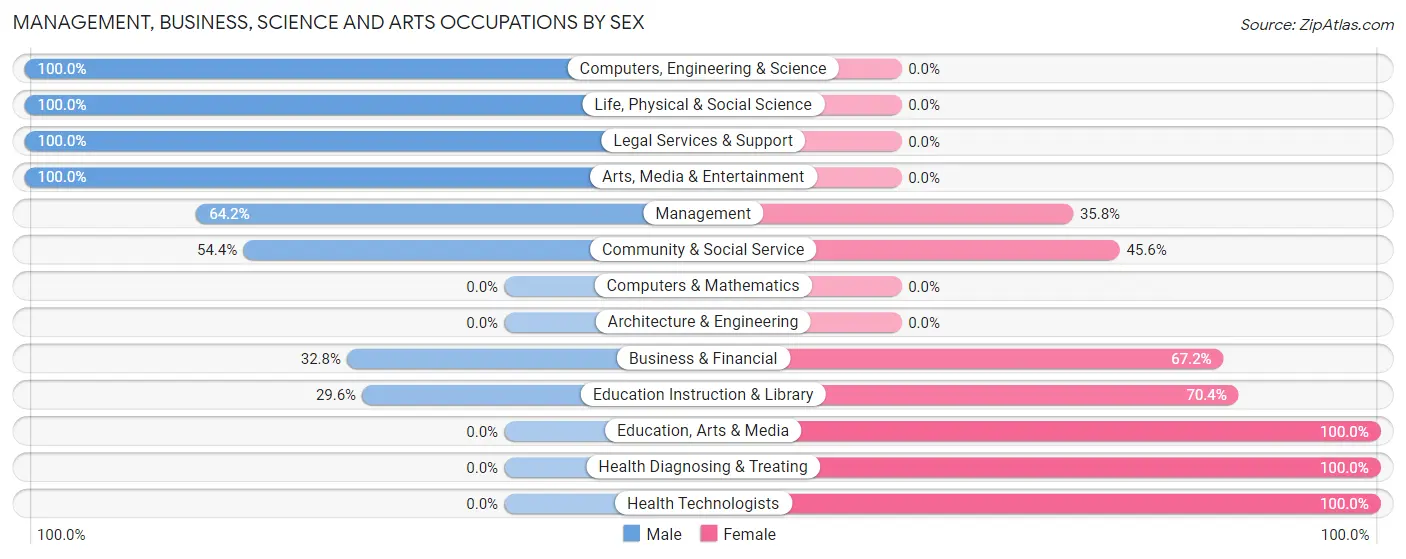 Management, Business, Science and Arts Occupations by Sex in Zip Code 30471