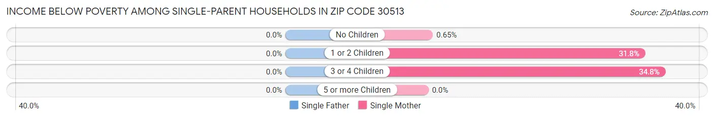 Income Below Poverty Among Single-Parent Households in Zip Code 30513