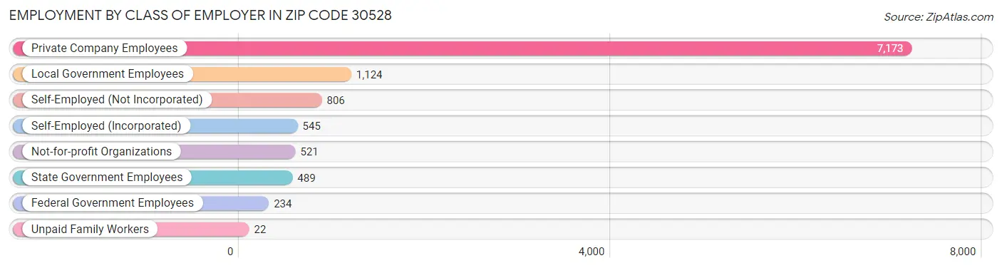 Employment by Class of Employer in Zip Code 30528