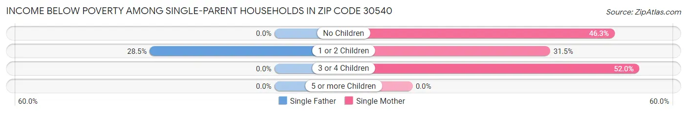 Income Below Poverty Among Single-Parent Households in Zip Code 30540