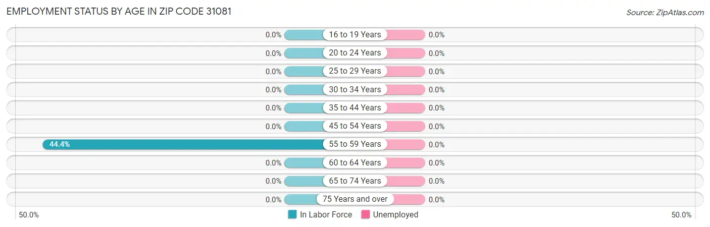 Employment Status by Age in Zip Code 31081