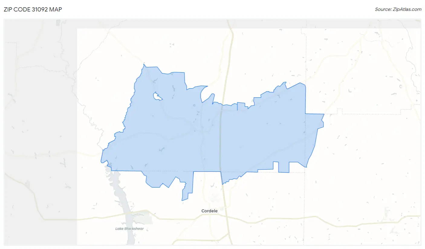 Zip Code 31092 Map