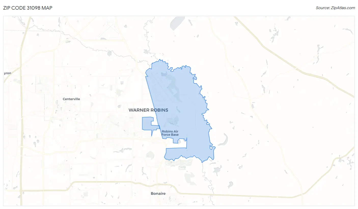 Zip Code 31098 Map