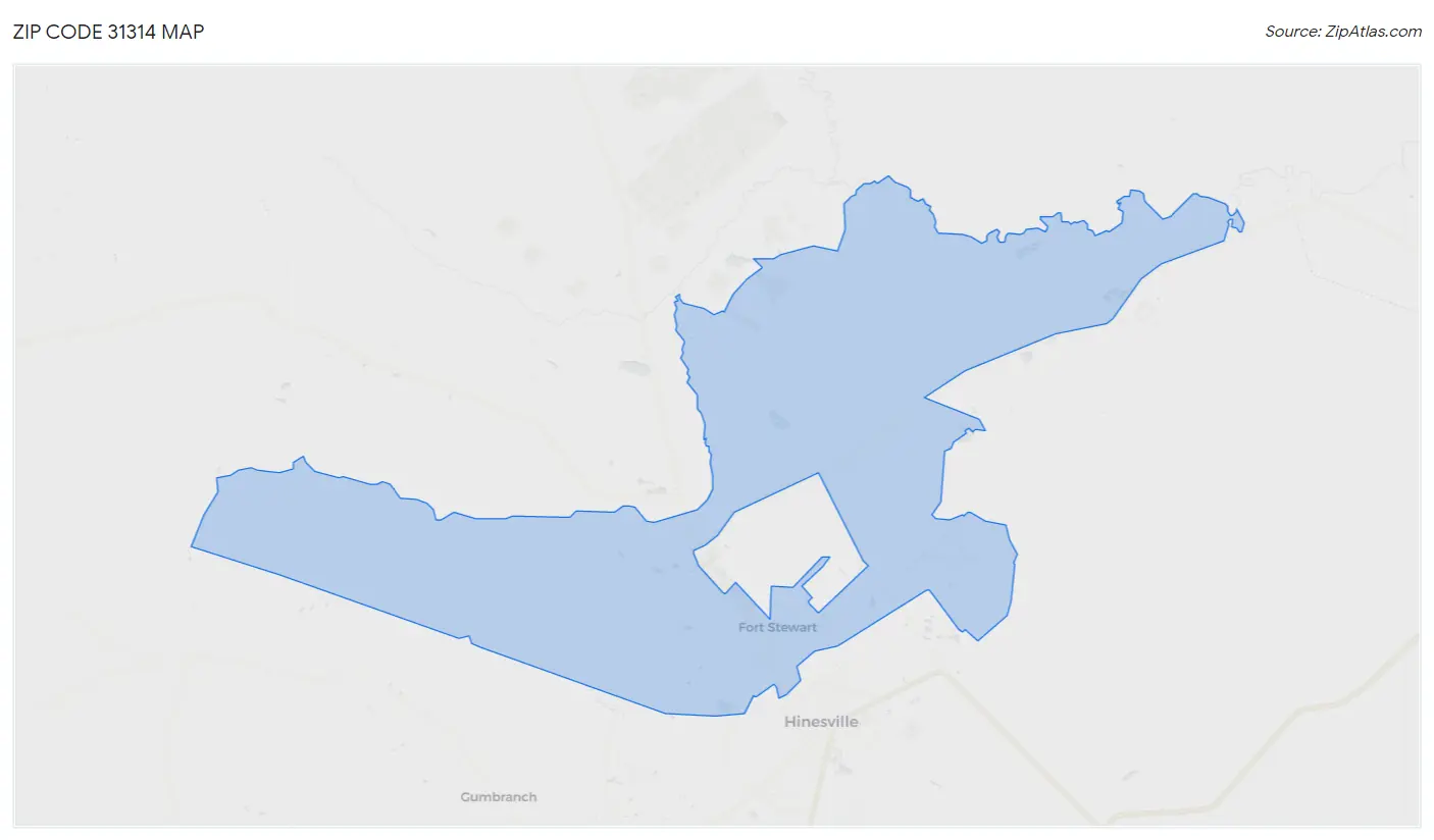 Zip Code 31314 Map