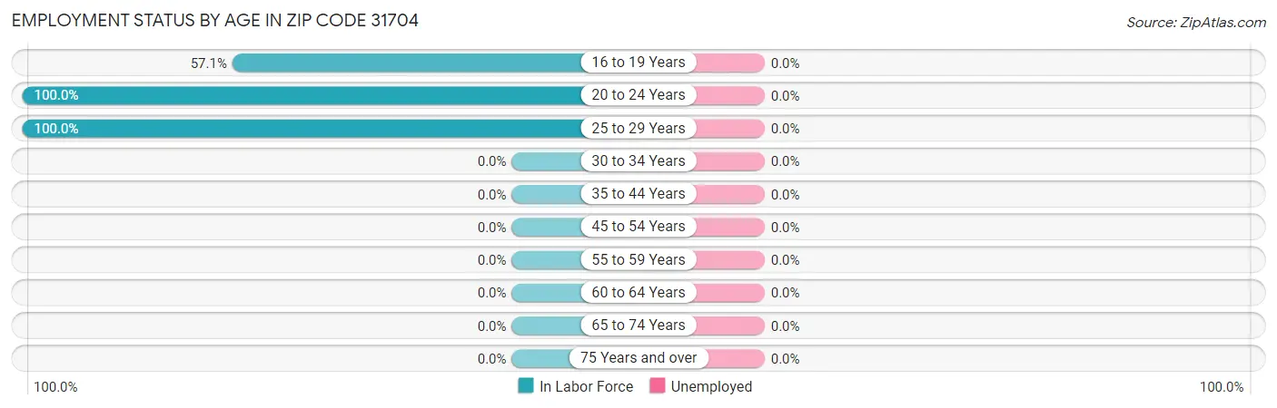 Employment Status by Age in Zip Code 31704
