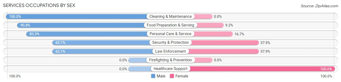 Services Occupations by Sex in Zip Code 31719