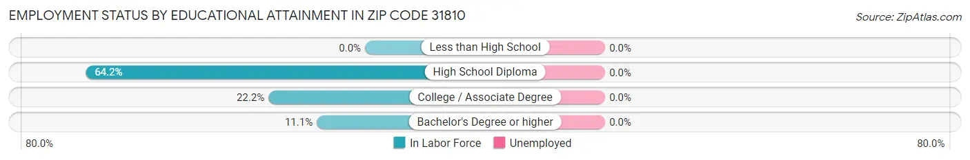Employment Status by Educational Attainment in Zip Code 31810