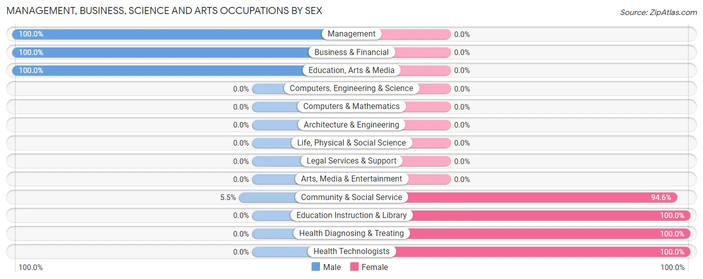Management, Business, Science and Arts Occupations by Sex in Zip Code 32053