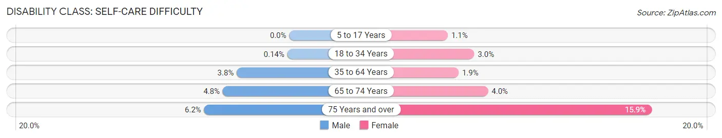 Disability in Zip Code 32127: <span>Self-Care Difficulty</span>