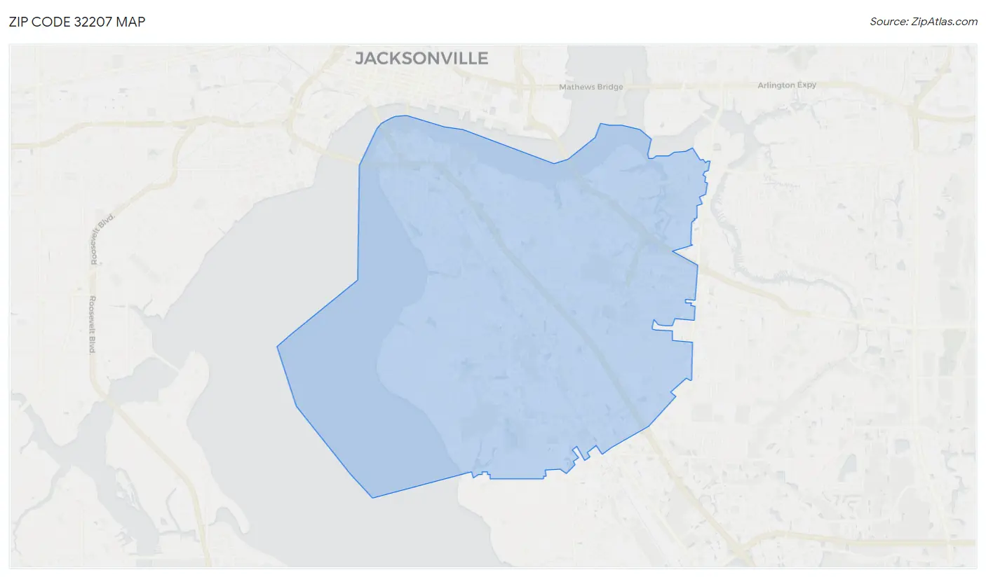 Zip Code 32207 Map