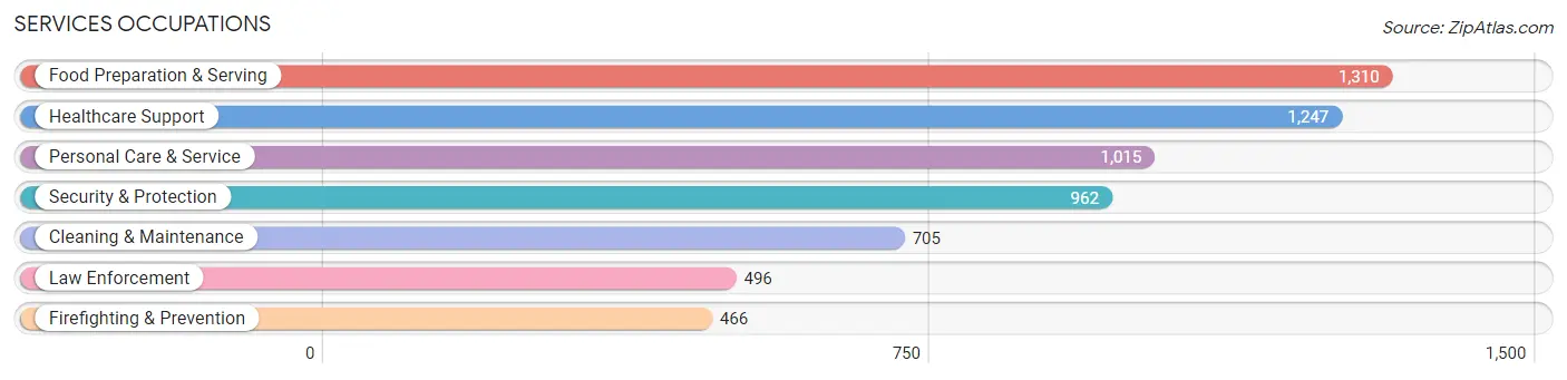 Services Occupations in Zip Code 32218