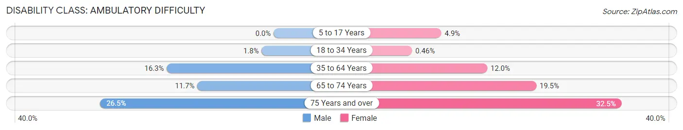 Disability in Zip Code 32304: <span>Ambulatory Difficulty</span>