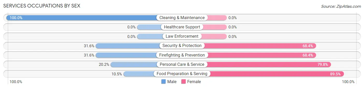 Services Occupations by Sex in Zip Code 32307