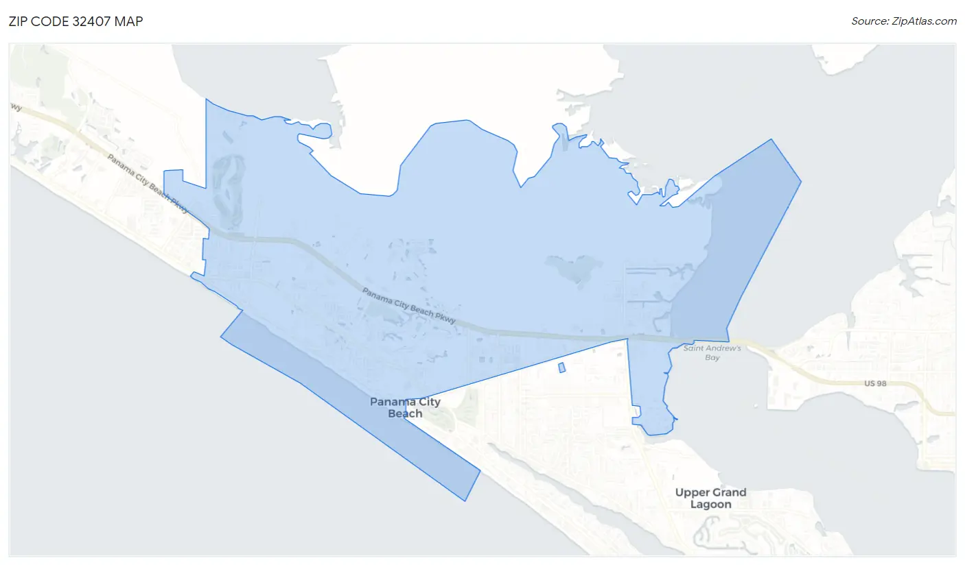 Zip Code 32407 Map