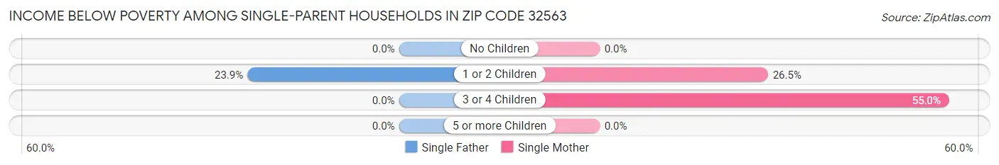 Income Below Poverty Among Single-Parent Households in Zip Code 32563