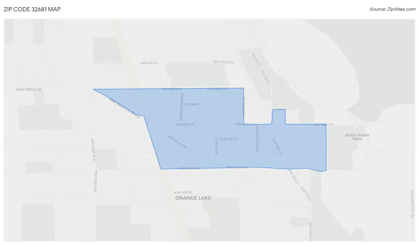 Zip Code 32681 Map