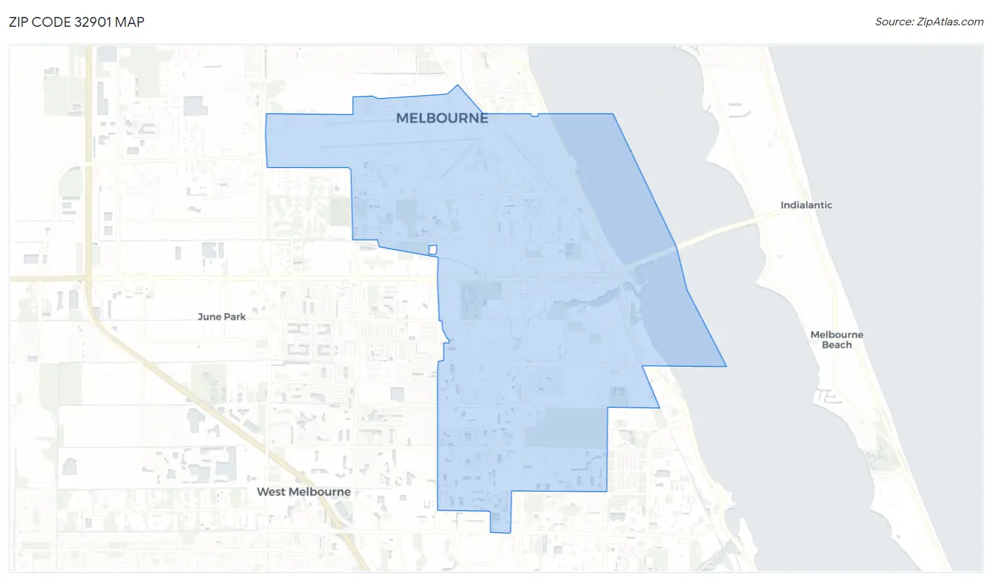 Zip Code 32901 Map