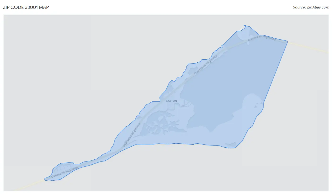 Zip Code 33001 Map