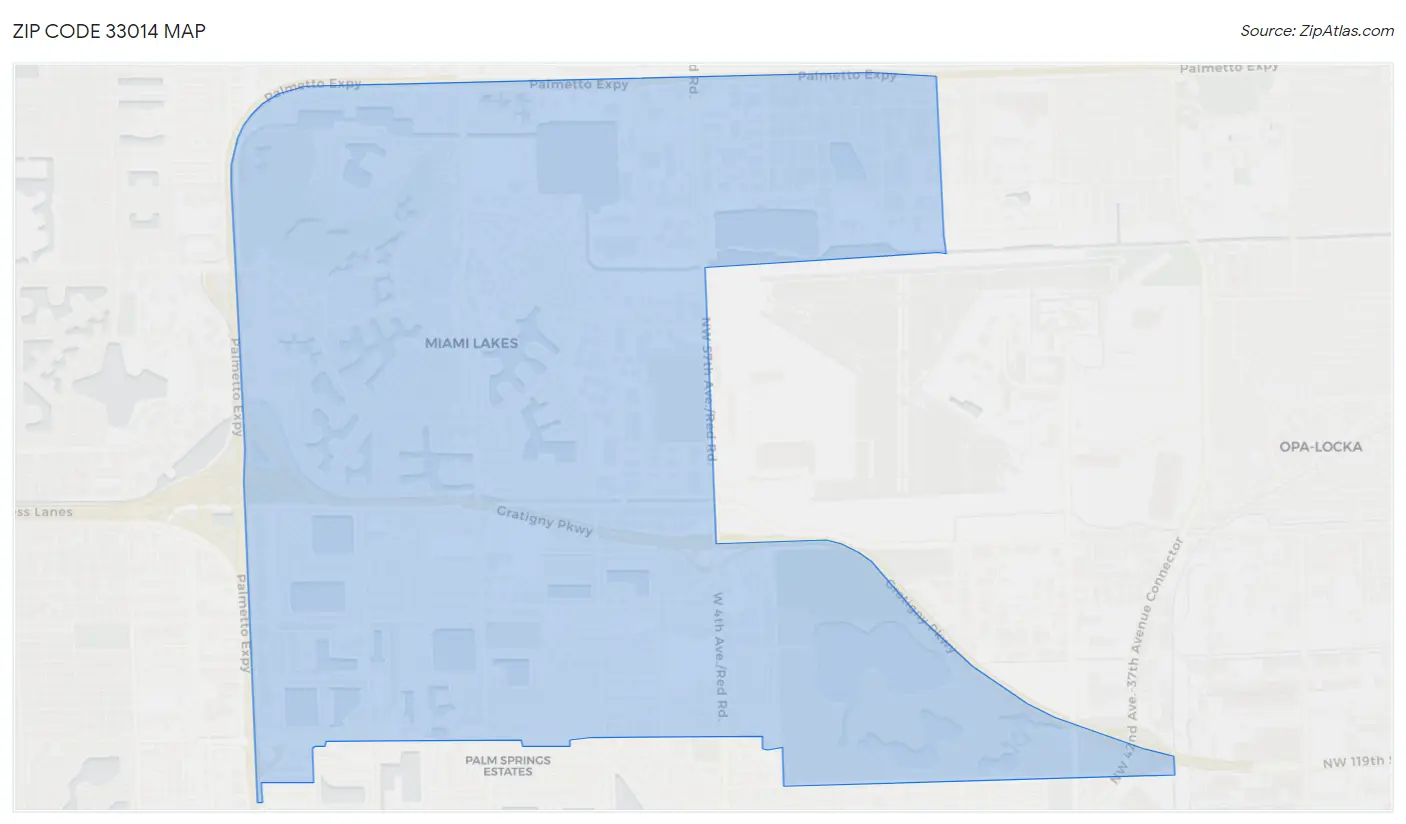 Zip Code 33014 Map