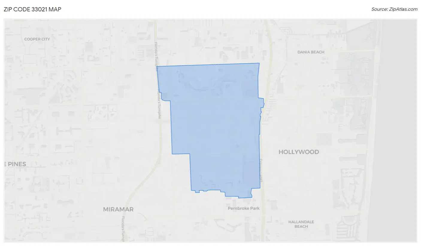 Zip Code 33021 Map