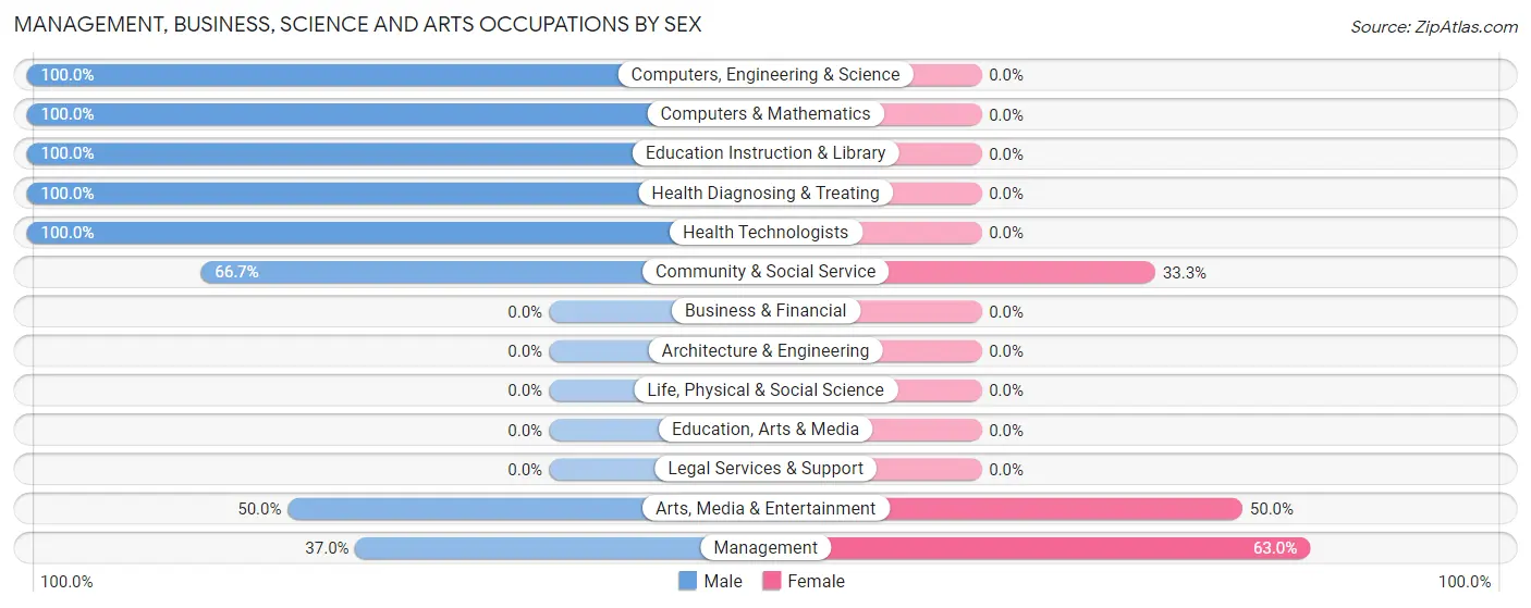 Management, Business, Science and Arts Occupations by Sex in Zip Code 33051