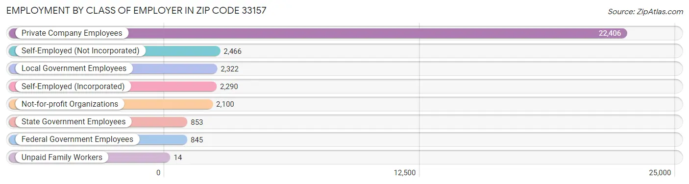 Employment by Class of Employer in Zip Code 33157