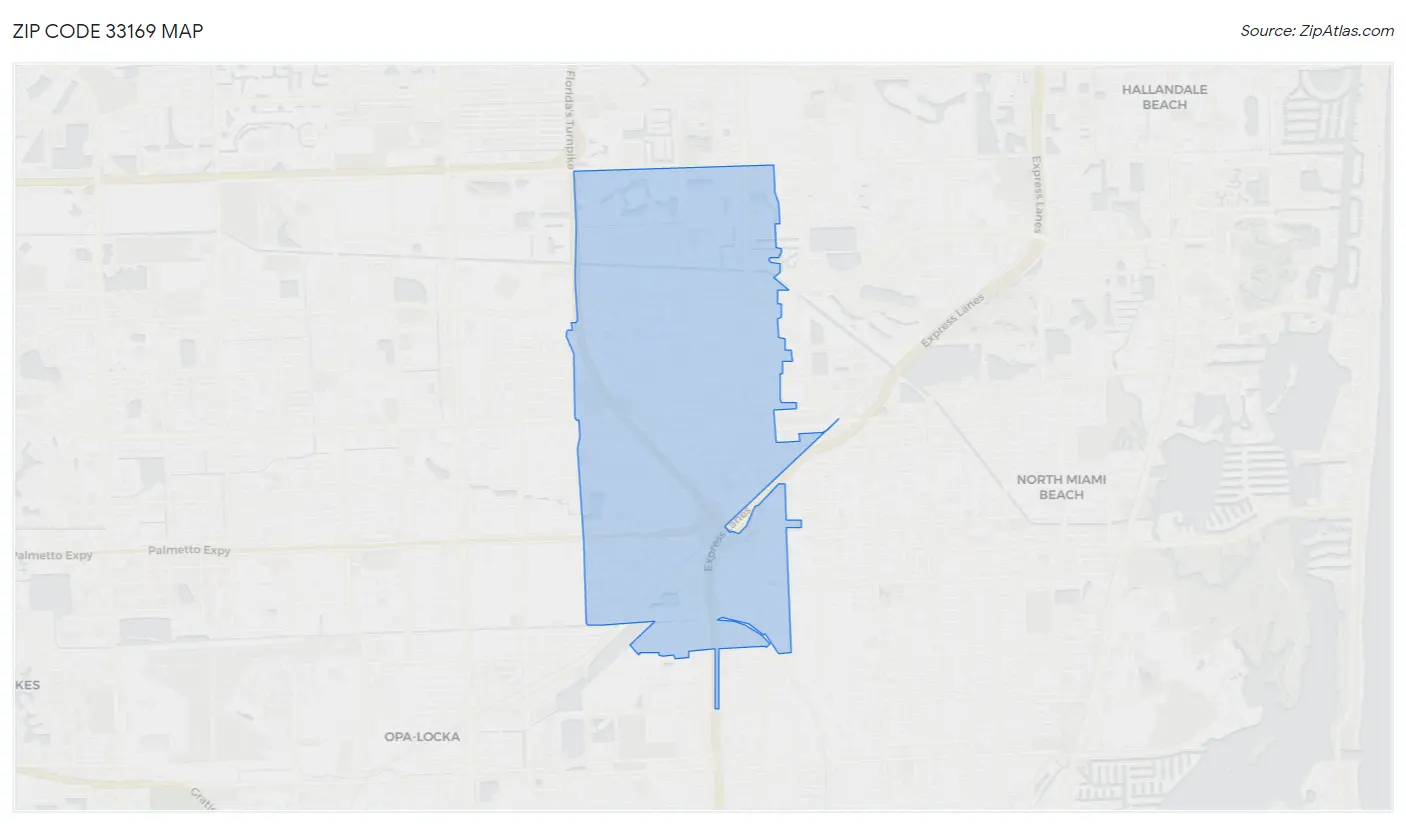 Zip Code 33169 Map