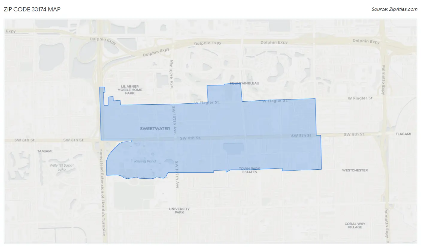 Zip Code 33174 Map