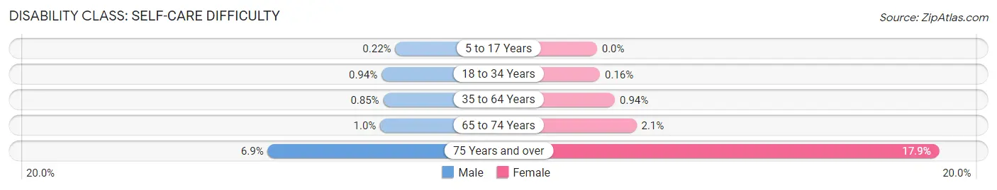 Disability in Zip Code 33174: <span>Self-Care Difficulty</span>