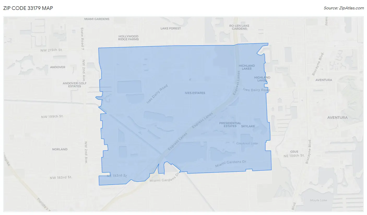 Zip Code 33179 Map