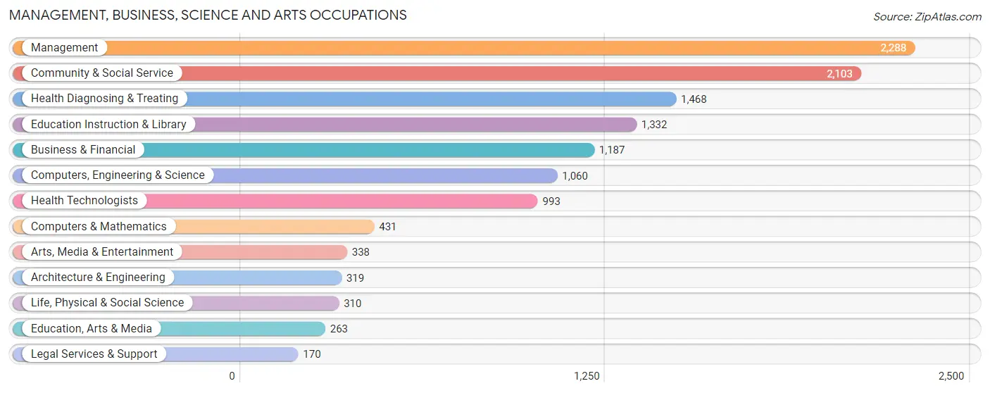 Management, Business, Science and Arts Occupations in Zip Code 33436