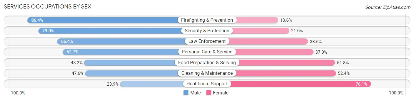 Services Occupations by Sex in Zip Code 33545