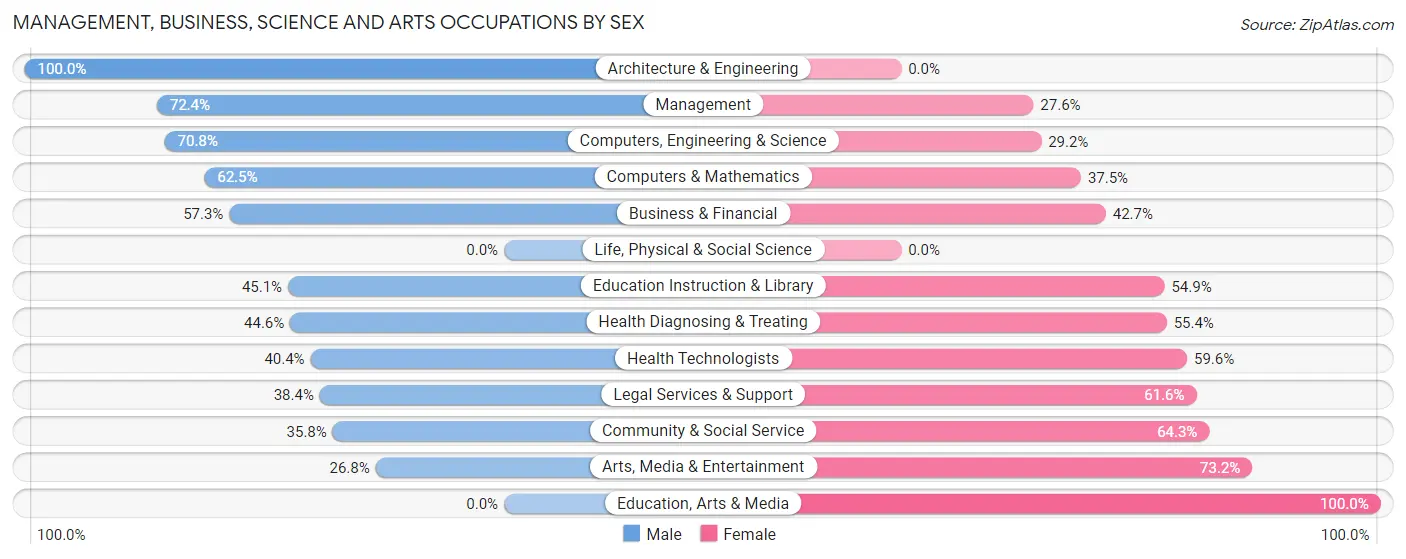 Management, Business, Science and Arts Occupations by Sex in Zip Code 33548