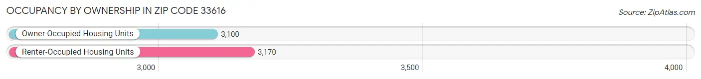 Occupancy by Ownership in Zip Code 33616