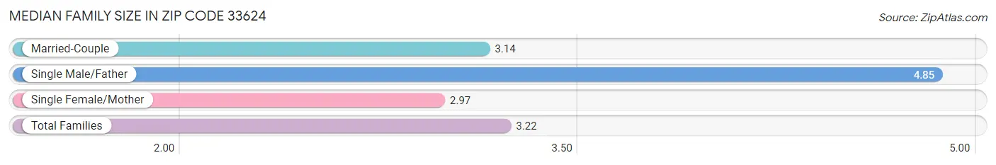 Median Family Size in Zip Code 33624