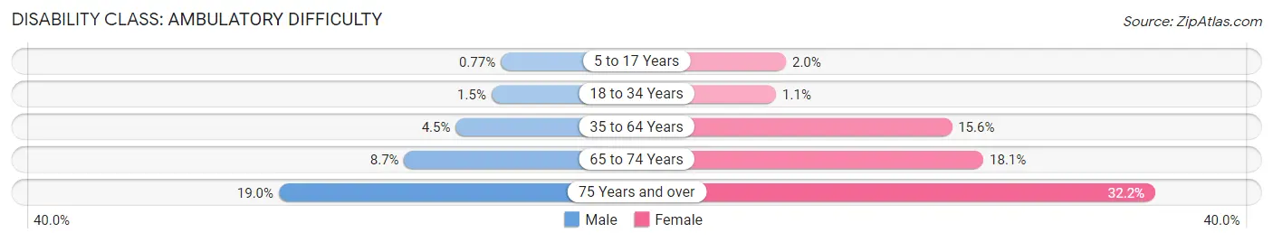 Disability in Zip Code 33702: <span>Ambulatory Difficulty</span>