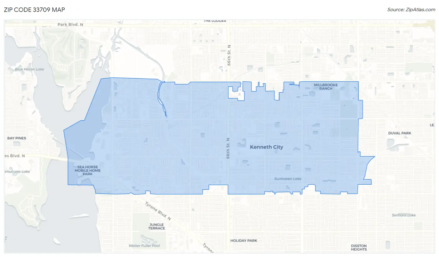 Zip Code 33709 Map