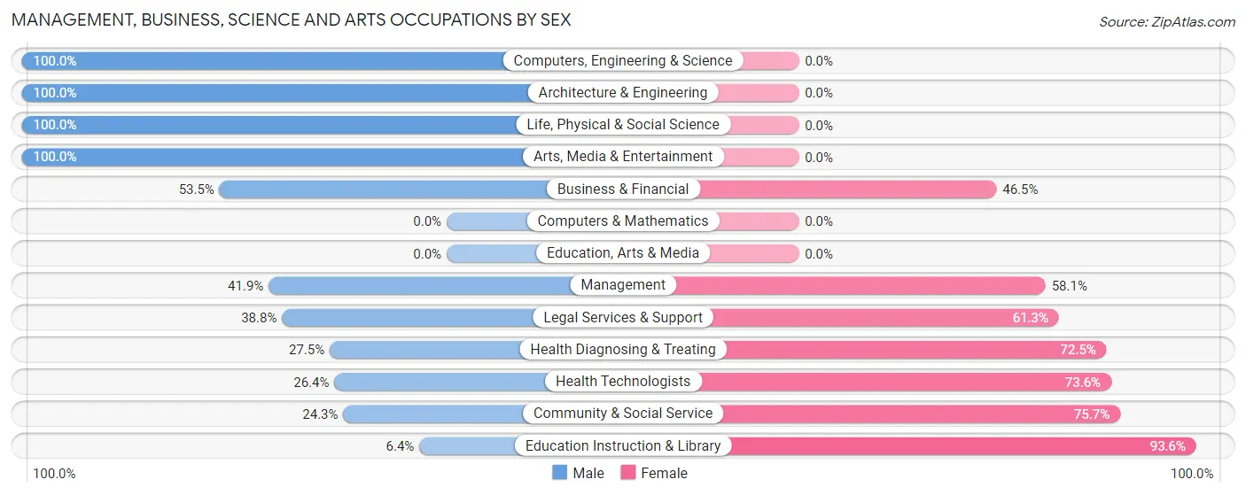 Management, Business, Science and Arts Occupations by Sex in Zip Code 33875