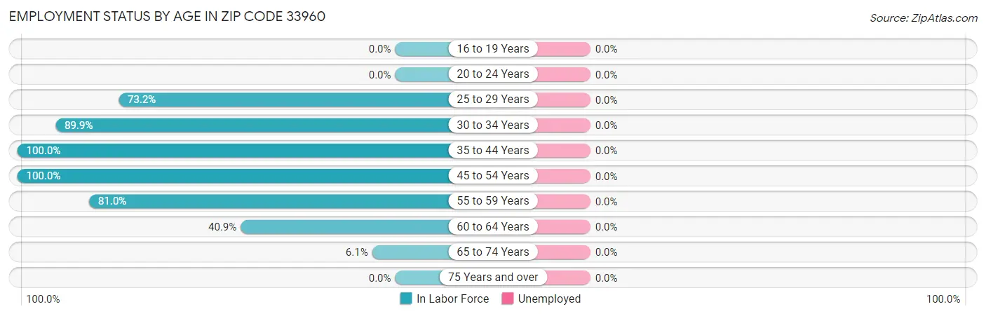 Employment Status by Age in Zip Code 33960