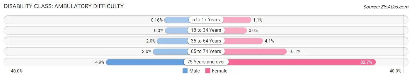 Disability in Zip Code 34241: <span>Ambulatory Difficulty</span>