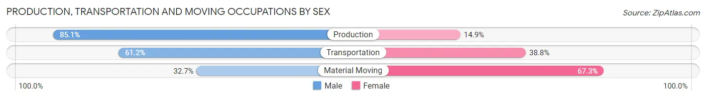 Production, Transportation and Moving Occupations by Sex in Zip Code 34604