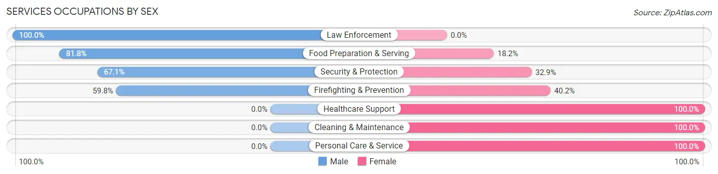 Services Occupations by Sex in Zip Code 34637