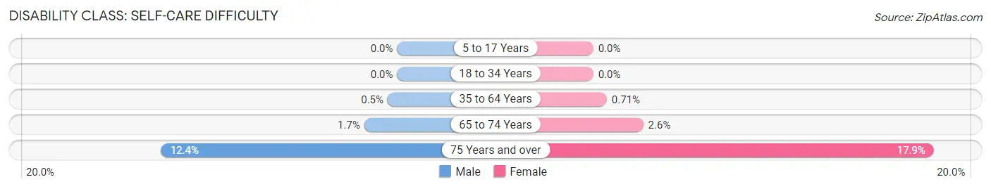 Disability in Zip Code 34638: <span>Self-Care Difficulty</span>